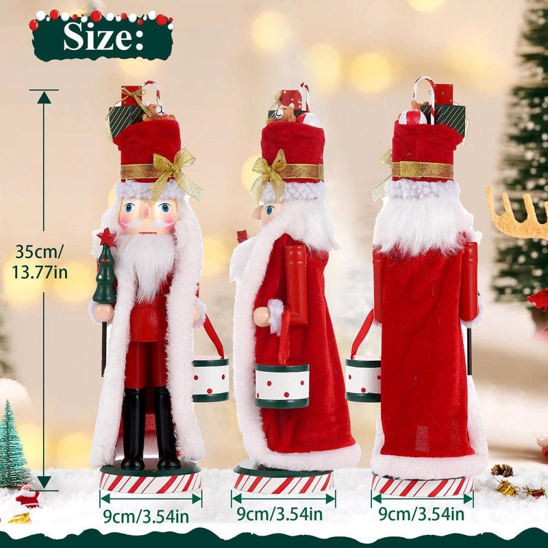BXO Store Classic Nutcracker Soldier Decor - Christmas Table Centerpiece, Mantel Decor for Holiday, Traditional Christmas Figurine for Home Festival Decorations (Red & White) - Image 1